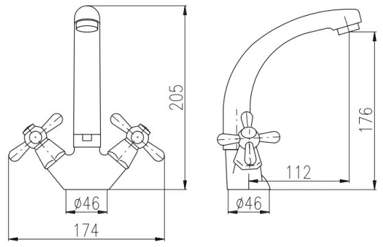 RAV Slezák MK120.0/2 - Umývadlová batéria MORAVA 17,6 cm lesklý chróm