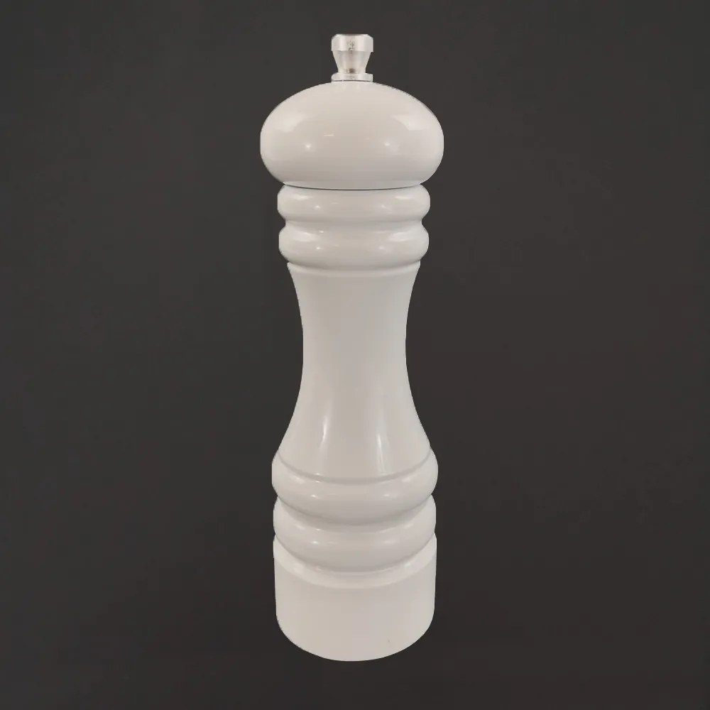 AMADEA Biely drevený mlynček na korenie, 18 cm