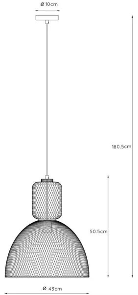 Lucide 78395/01/30 - Luster na lanku GASSET 1xE27/60W/230V čierna