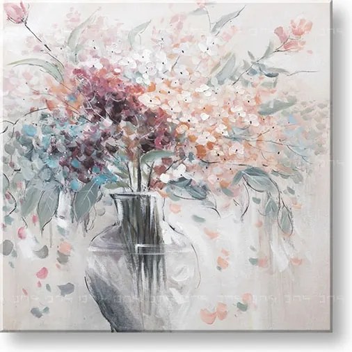 Maľovaný obraz na stenu KVETY 1 dielny YOBCWFFL040 - 80x80 cm