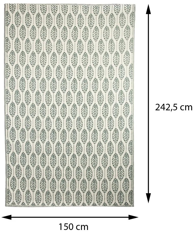 Koberec Leafs, 150x242,5 cm, zelená