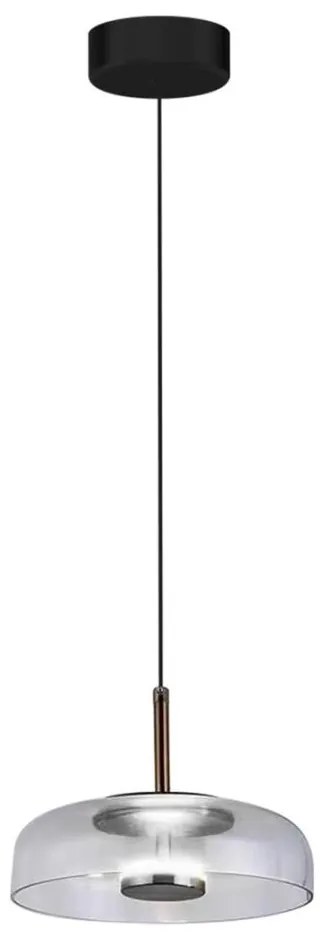 LED Luster na lanku VETRO LED/6W/230V pr. 23 cm šedá/čierna