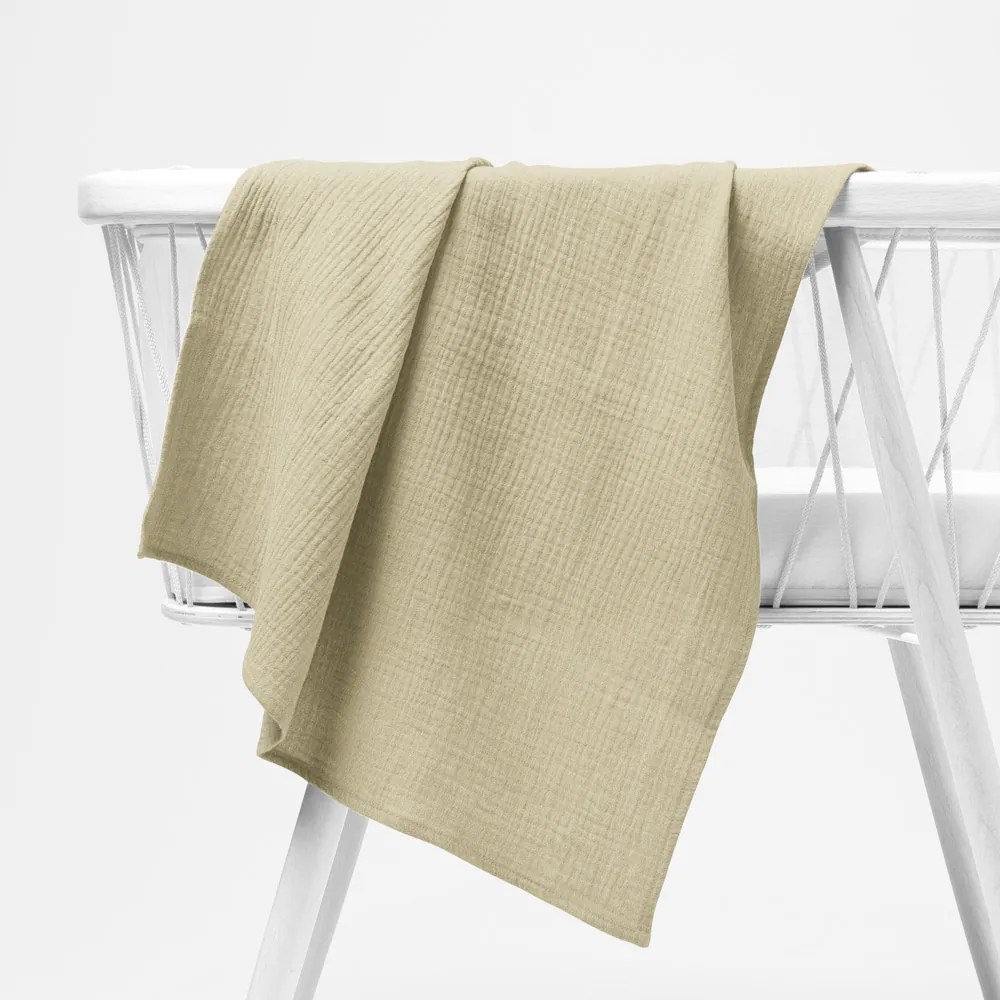 Biante Mušelínová plienka/dečka Nature MSN-070 Svetlá pieskovo béžová - ZVÝHODNENÁ SADA 3 KS 100x100 cm - Sada 3 ks