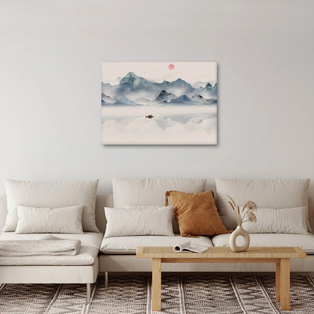 Obraz - Údolie modrých hôr (70x50 cm)