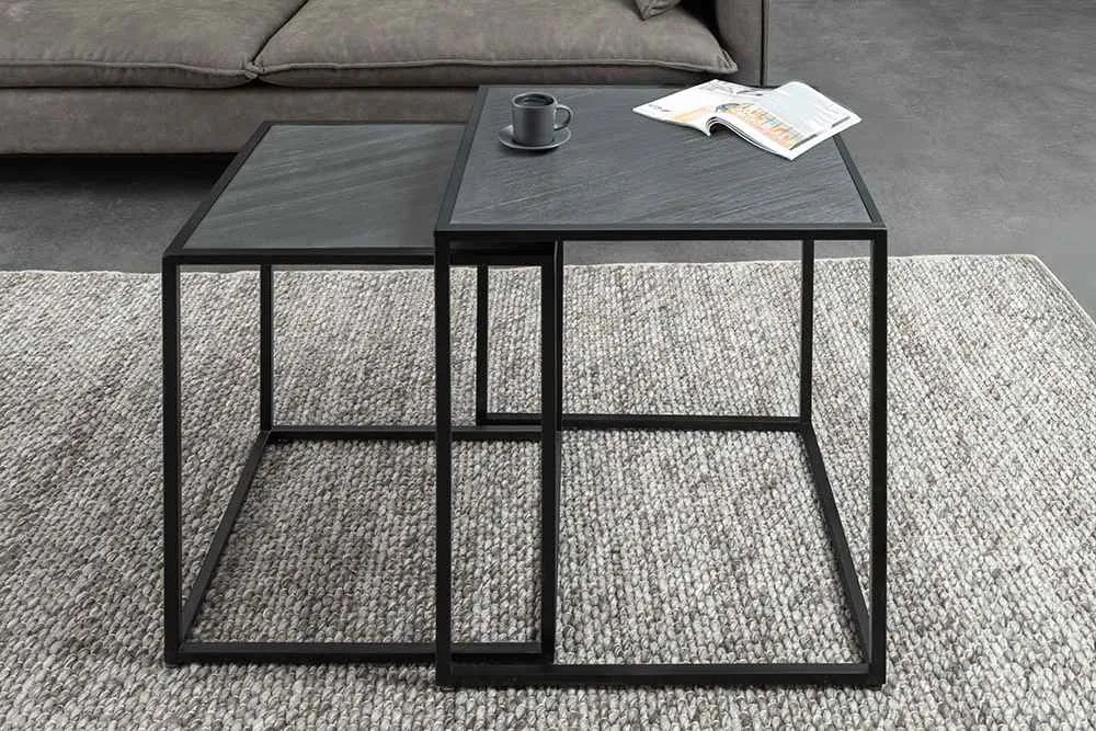 Sada konferenčných stolíkov Quillon 45 cm čierna