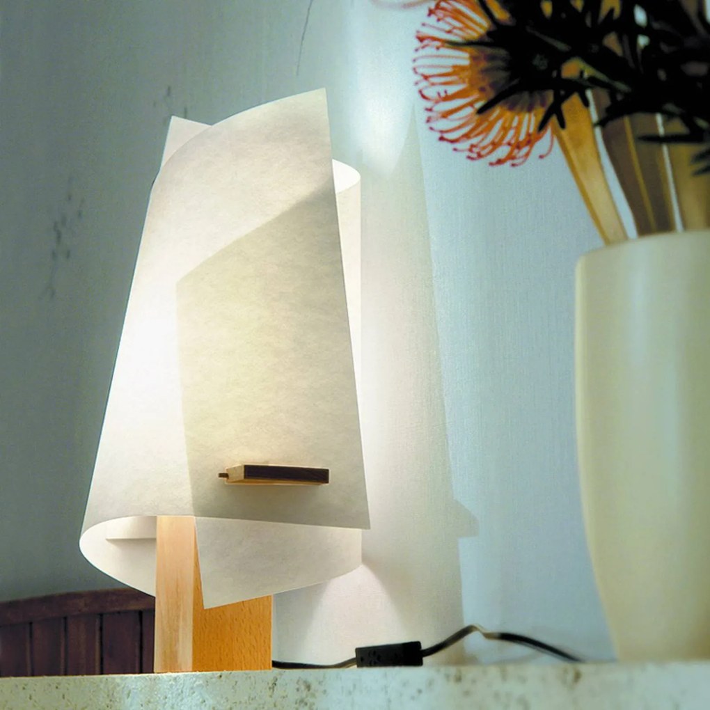 Dizajnérska stolná lampa PLAN B, buk