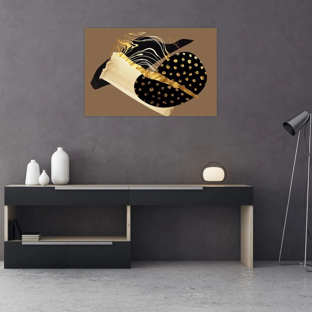 Obraz - Abstrakcia golden brown N⁰1 (90x60 cm)