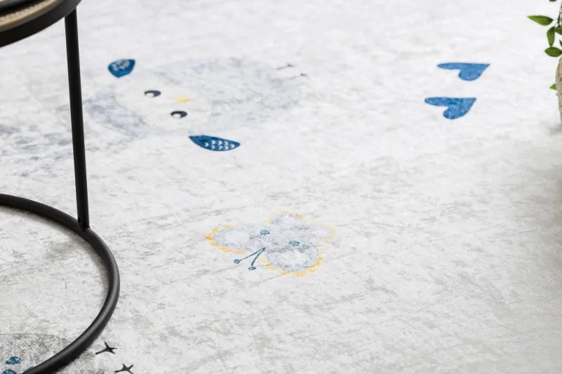 Dywany Łuszczów, Detský kusový koberec Bambino 1161 Owls grey, 160x220, šedá, detská izba