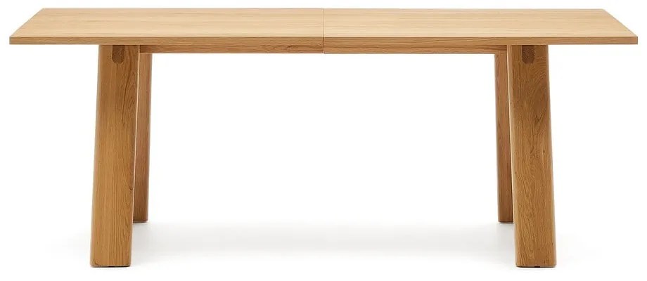 Rozkladací jedálenský stôl s prídavnou doskou s doskou v dubovom dekore 95x200 cm Arlen – Kave Home