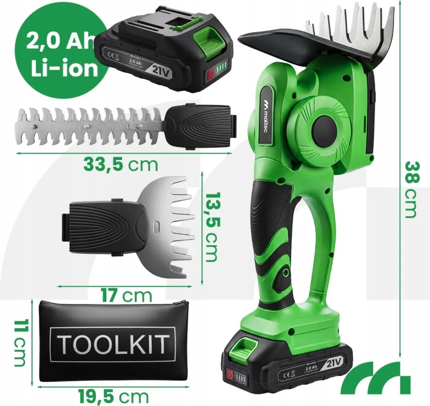 Akumulátorové nožnice na trávu a živý plot 2v1 MasterHedge-500W