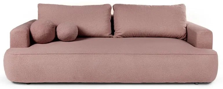 Svetloružová rozkladacia pohovka z textílie buklé 247 cm Quinoa – Bonami Selection