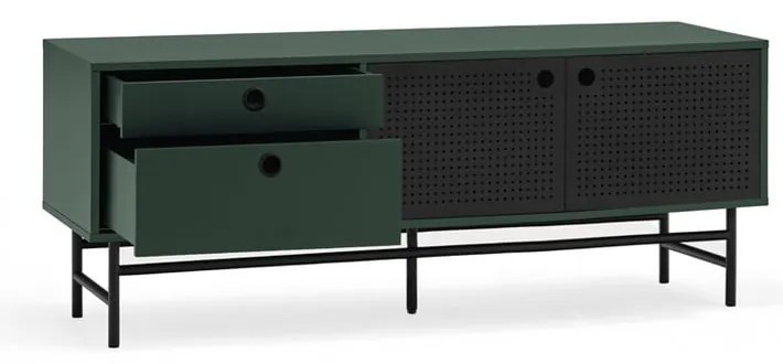 Tmavozelený TV stolík 140x52 cm Punto - Teulat