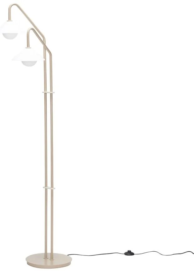 Béžová stojacia lampa so skleneným tienidlom (výška 165 cm) Come – Hübsch