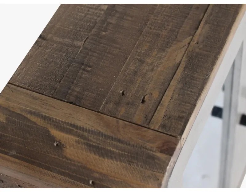 furniture-nabytek.cz - Masívna kúpeľňová zrkadlová skrinka Dingle z recyklovanej borovice, lakovaná, prírodná / šedá – 67×20×55 cm