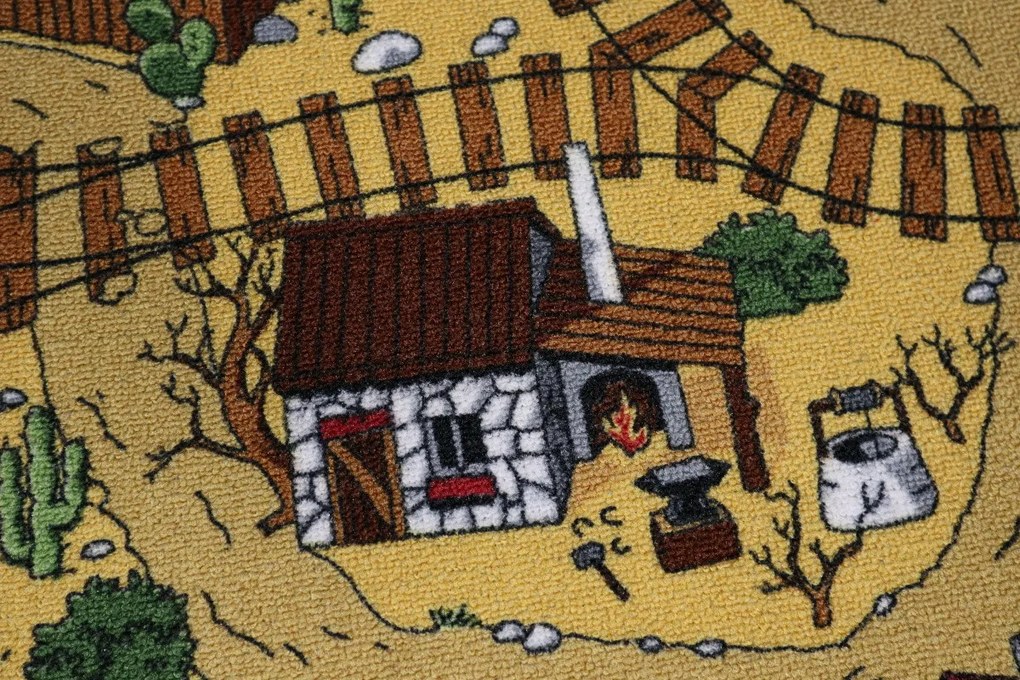 AladinWorld Expres, AKCIA: 120x170 cm Detský kusový koberec Western - obšitý zo všetkých strán, šíře, viacfarebná, filc, detská izba
