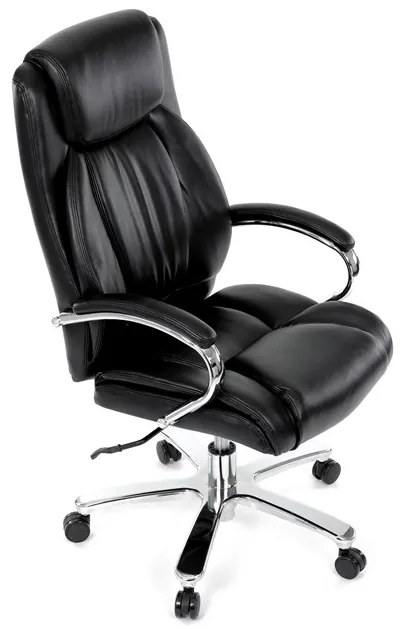 Kancelárske kreslo RYZAR — ekokoža, čierna, nosnosť 150 kg