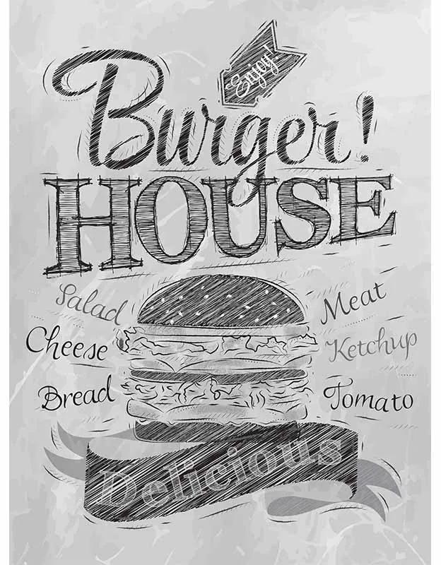 Ceduľa Burger House - White