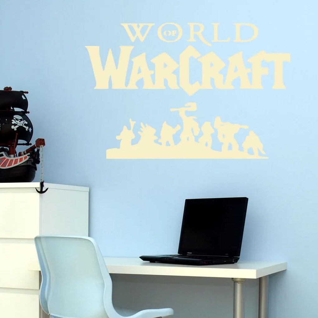 Veselá Stena Samolepka World of Warcraft Farba: béžová, Veľkosť: 100 x 66 cm