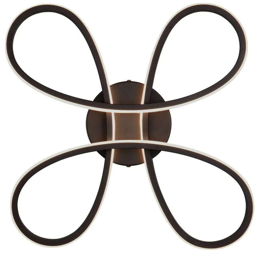 Čierne LED stropné svietidlo 40x40 cm Fly – Trio