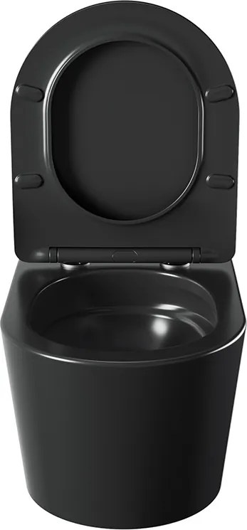 BPS-koupelny Závesná WC misa so SoftClose sedadlom HYD-4667, čierna matná