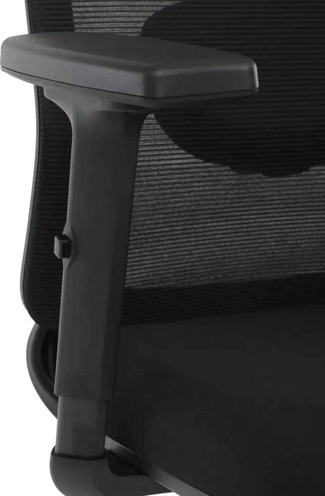 Kancelárska ergonomická stolička NOKA — sieť / látka, čierna