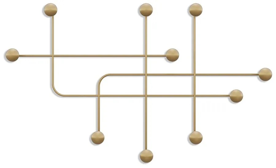 Kovový nástenný vešiak v zlatej farbe Dama – Kalune Design