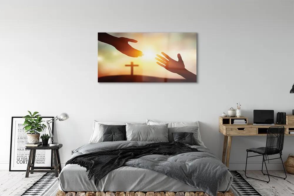 Obraz na akrylátovom skle Cross hands 125x50 cm