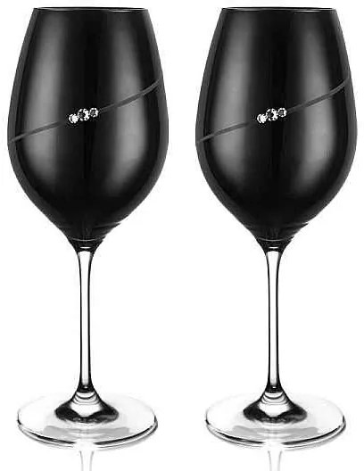 Diamante Silhouette black poháre na víno 470 ml, 2 ks