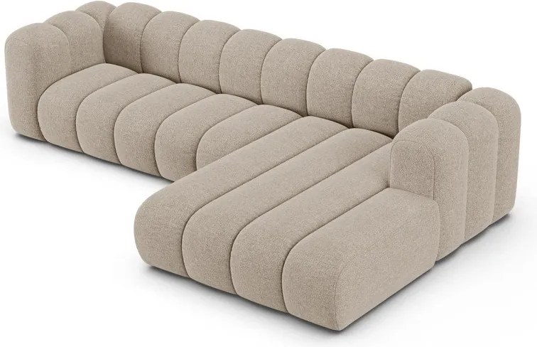 Béžová ženilková rohová pohovka (pravý roh/s leňoškou) Lupine – Micadoni