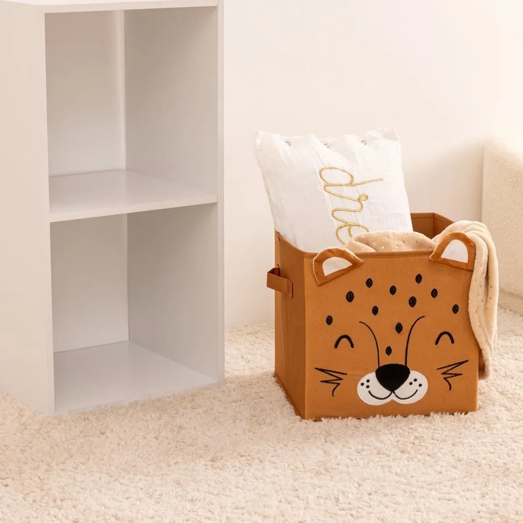 Úložný box Leopard, 29x29x29 cm, hnedá