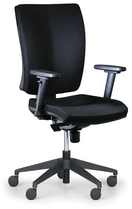 Kancelárska stolička LEON PLUS, čierna, s podpierkami rúk