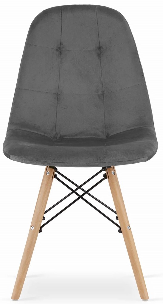 AKCIA Sivá zamatová jedálenská stolička DUMO II. akosť