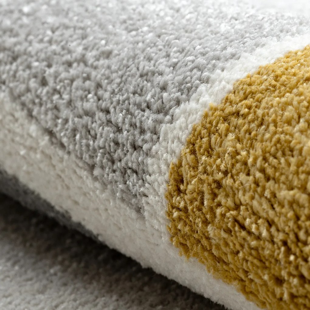 Dywany Łuszczów, Kusový koberec Fusion 0213 white/yellow, 80x150, viacfarebná, kancelária