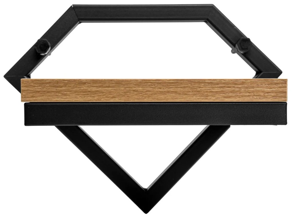 Nástenný stojan na kvety DORON čierna/dub remeselný