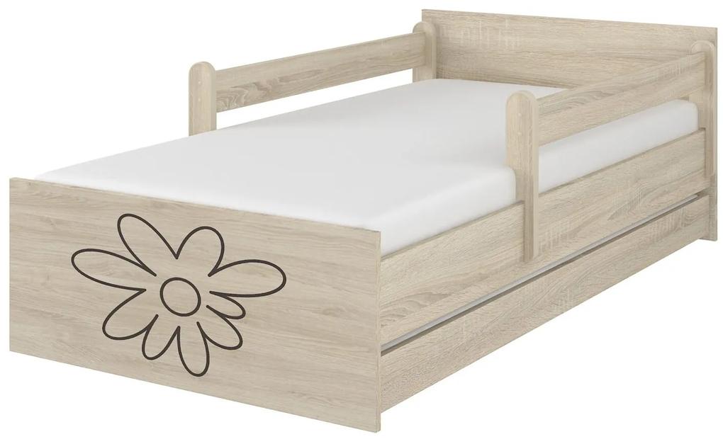 Raj posteli Detská posteľ " gravírovaný kvet " MAX  XL biela