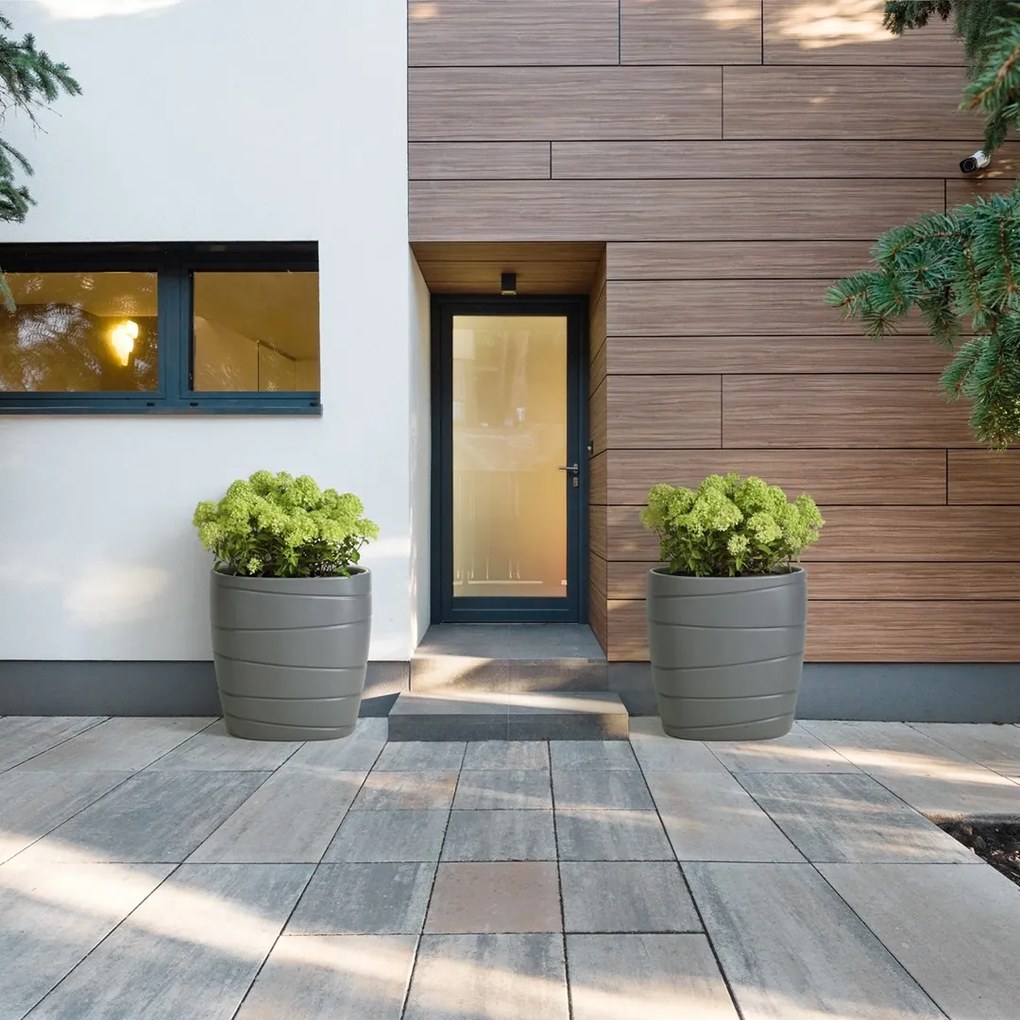 PLASTOVÝ KVETINÁČ LAVRIO 43X40 CM ANTRACITOVÁ