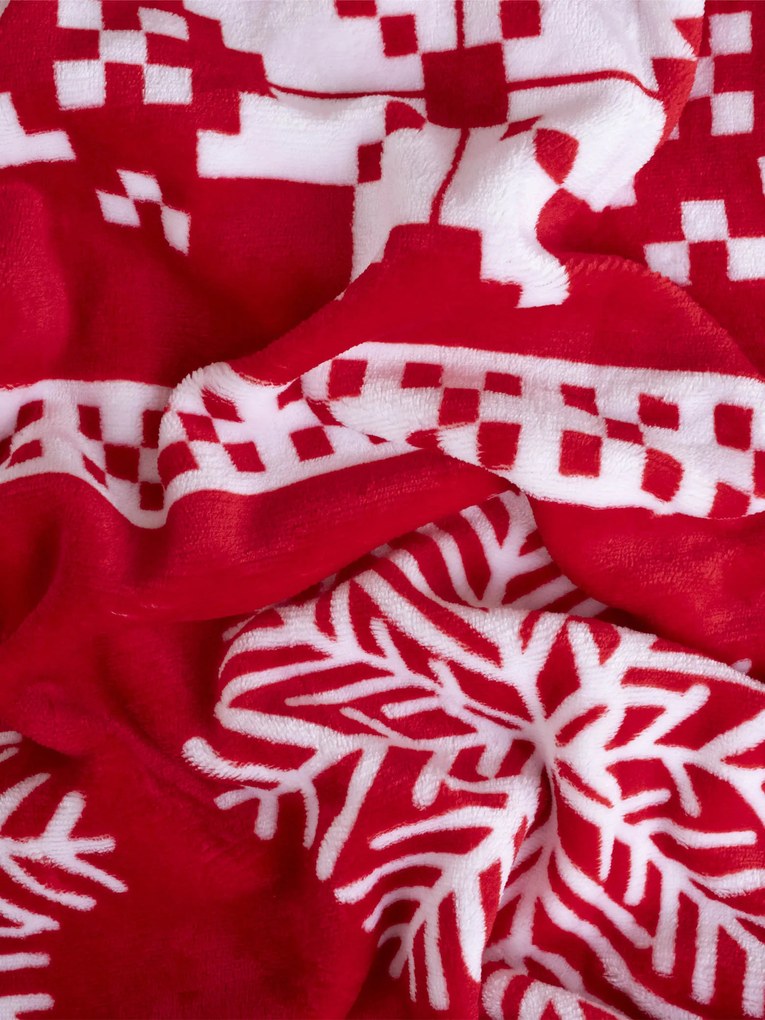 Obliečka na vankúš mikroplyš 70 × 90 cm – Vianoce červené