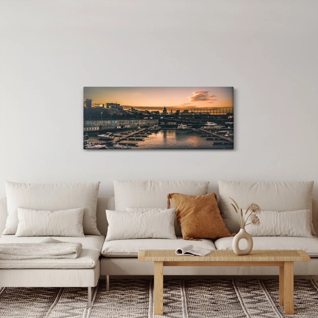 Obraz - prístavné mestečko (120x50 cm)
