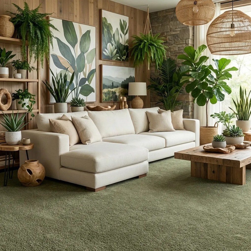 Metrážny koberec Liliana 7665, na mieru, šíře 4m,5m, zelená, ab (mriežka), detská izba, ITC