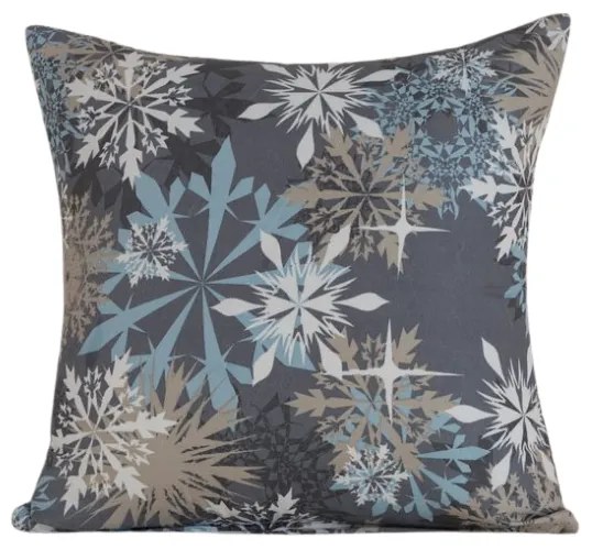 Obliečka na vankúš z mikrovlákna SNOWFLAKE 45x45 cm, modrosivý