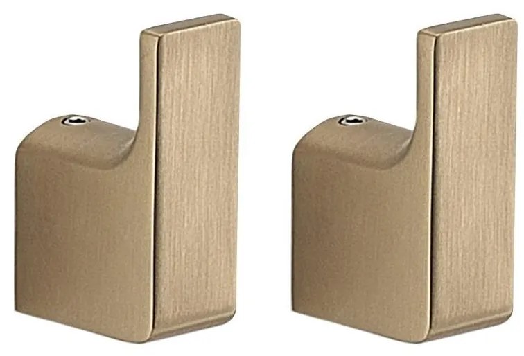 Gedy - SADA 2 ks nástenných háčikov PIRENEI, matná zlatá