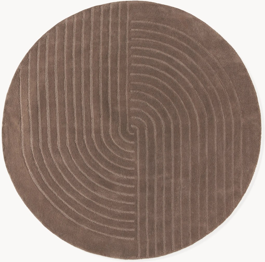 Okrúhly ručne tuftovaný vlnený koberec Mason