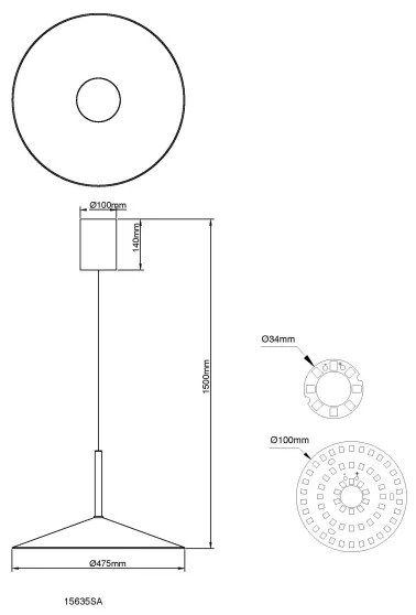 Globo 15635SA - LED luster na lanku LAMPONE LED/18W/230V 4000K béžový