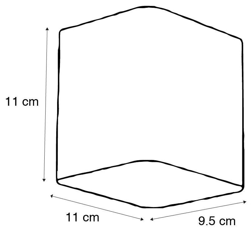 Moderná nástenná lampa čierna vrátane LED IP54 štvorcová - Evi