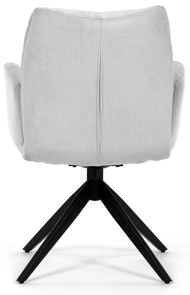 Autronic - Židle jídelní, bílá látka, otočný mechanismus 180°, černý kov - HC-993 WT2 AKCE