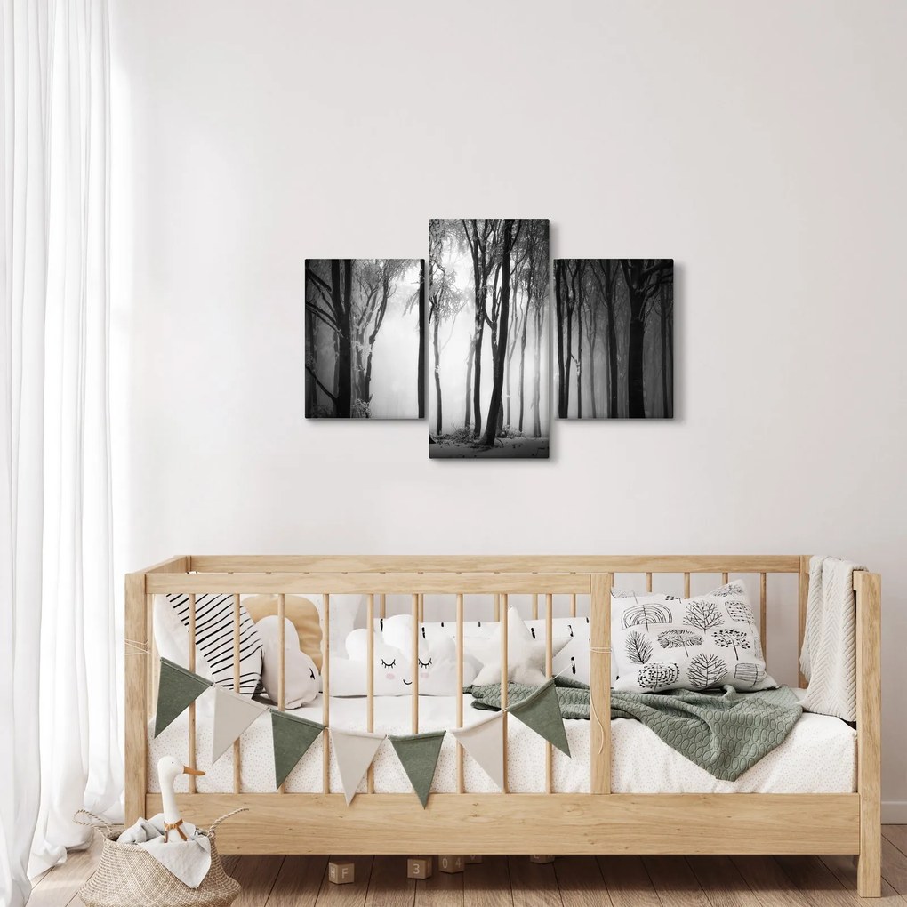 Obraz - Vlk v temnom lese (90x60 cm)