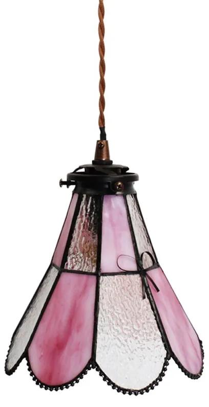 Závesná lampa Tiffany FlowerArc pink - 18*15*115 cm E14/max 1*25W