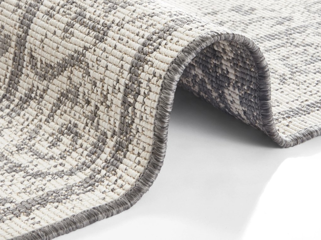 Hanse Home, Kusový koberec Twin Supreme 103870 Grey / Cream – na von aj na doma, 80x150, šedá, chodba / predsieň