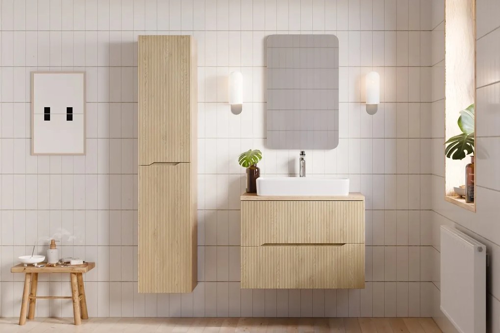 Závesná kúpeľňová skrinka Nordic 80-35-2D dub cremona