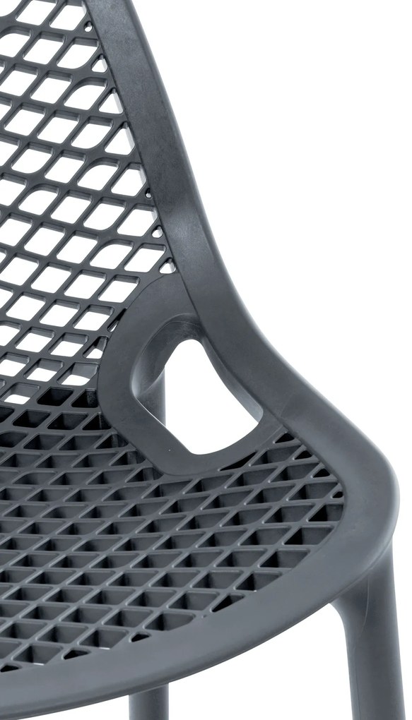 Plastová barová stolička DS10778434 - Tmavo sivá